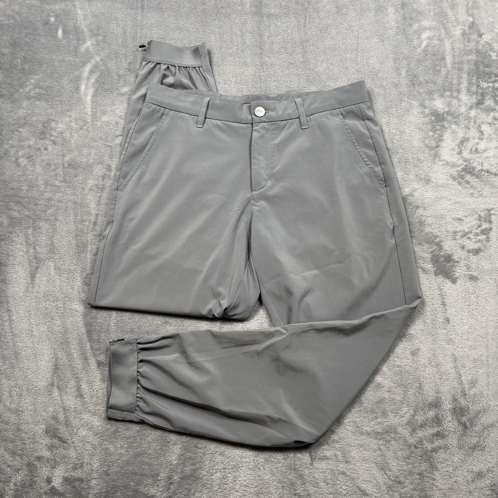 Primo Pants Mens 30 Short Grey Golf Jogger Stretch Zip Ankle Cuff Tapered Leg